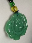 Jade Gemstone Carved Rose Reiki Healing Spiritual Metaphysical Amulet Necklace