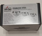 All-clad Stainless Steel 3 Piece Mini Measuring Bowls 1 Cup 1 2 Cup 1 4 Cup Nib