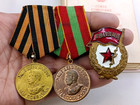 Soviet Russian Set 22 Medals  Badges With 10 Documents Of Veteran Ww2  Army Ussr