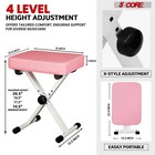 5 Core Keyboard Bench 3  Padded Piano Stool Adjustable 20 5  Heavy Duty Portable