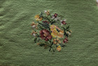 Vintage Floral Roses Green Needlepoint Completed Flowers Cottagecore Grannycore