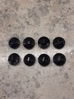 8 Vintage Jet Black Shiny Faceted Shank Buttons 1 2  Art Deco