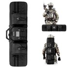 Tactical Double Rifle Bag 42  Soft Case Long Gun Backpack With Lockable Compartm