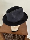 1960s Stetson 3x Beaver Black Fedora Hat 6 7 8 Vtg 60s Dress Bound Brim