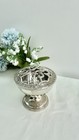 Vintage Silver Plate Rose Bowl Ornate Grapevine Design Cast Frog Grandmillenial