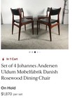 Set Of 4 Johannes Anderson Uldum Mobelfabrik Danish Rosewood Dining Chairs