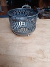 Adelphi Silver Co Footed Monogrammed Silver Plated Reticulated Basket  1172
