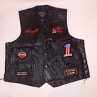 Leather Biker Vest Women Xl Black Patches Harley Davidson Lady Rider Motorcycle