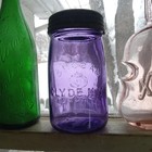Amethyst Mason s Cjfco Improved Clyde ny Pint Fruit Jar  original Cfj Glass Lid