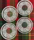 Vintage Clear Glass Holiday Coasters Set Of 4 Holly Wreath Christmas Decor euc
