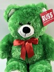 Russ Kelly Toys Plush Teddy Bear 15  Ultra Soft Green W  Bow Stuffed Animal Nwt