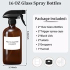 Bastelica Amber Glass Spray Bottles 16 Oz  Adjustable Nozzle  2 Pack