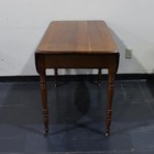 Antique Maple Drop Leaf Table On Wheels Vintage Solid Wood Furniture