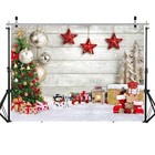 Christmas Backdrop White Wood Floor With Snowflake Backdrop Xmas Tree Gifts B   