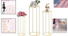 Gold Round Cylinder Pedestal Stands - Set Of 3 For Stunning Event Displays
