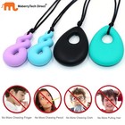 Chew Necklace For Boys And Girls  Silicone Chew Toys For Kids Teardrop Twist Pen