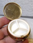 Vintage Metal Pill Box  Cute Rabbit Family On Lid  3 Compartment  Nice Decor