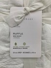 Pottery Barn Ruffle Bed Skirt White King Cal King 18  Drop  8725c