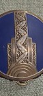 Vtg Silver Tone Art Deco Beaded Compact 30s Powder   Rouge