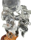 Chinese Quartz Stone Taoist Immortal Sculpture Figurine Sphere Hand Carved 4 5 