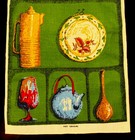 Mwt Vtg  Tea Towel Wall Art Kitchen Shelf Arrangement Romano Export