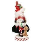 Kurt Adler Wooden Hollywood Nutcracker Collection  Chubby Santa With Puppy  12in