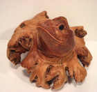 Hand Carved Frog Parasite Wood Mushroom Folk Art 6 5  X 6  Chinaberry Bali Brown