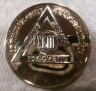 43 Year Aa Gold silver Tone Bi-plated Alcoholics Anonymous Chip Coin Medallion 