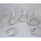 Vintage Fostoria Holly Pattern Etched Crystal Pitcher And 5 Tea Glass Set Footed