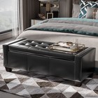 Homcom Large 51 Storage Ottoman  Tufted Faux Leather Storage Bench For Living
