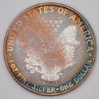 1989  1 American Silver Eagle Uncirculated - Lovely Dual Sided Toning  g3 