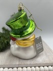 Raz Imports Snowman Retro Style Glass Christmas Ornament New