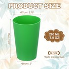 6pcs Plastic Drinking Cups  8 8oz Unbreakable Water Tumblers  Green