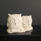 Vintage Mold Ceramic Bisque Owl   Owlet Figurine Unfinished Ready To Paint Diy