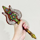 Antique King Trishula Warrior Crystal Toh Watrakang Protection Thai Amulet 18213