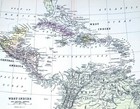 1896 Johnson Map West Indies Caribbean Cuba Jamaica Porto Rico Bahamas Antillies
