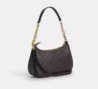 Coach Ca548 Teri Shoulder Bag In Signature Canvas gold walnut black New