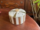 Vintage Mcm Guildcraft Whit   e   Gold Tin  Fruit Cake Container Never Used  Vgc