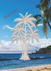 Palm Trees Static Cling Window Decal -oval 10x16 Tropical Glass Door Decor New