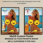 Sexy Pinup Girl Custom Alcohol Poster Any Beer Whiskey Tequila Vodka Brand   285