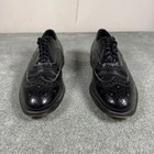 Vtg O   sullivan Mens 10 E Black Leather Wingtip Dress Shoes Lace-up Oxford Usa