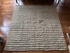 Rare 19th C Antique Linsey Woolsey Quilt Best Brown Stripe Textile Worn 69 X 76