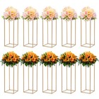 31 4   10pcs Tall Gold Metal Flower Stand For Wedding Table Centerpieces Decor
