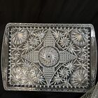 Vintage Lucite Clear Serving Trays Party Atomic Starburst Large Lot