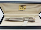 Caran D ache Ecridor Chevron Silver Ballpoint   Pencil Set In Box