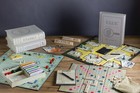 Ws Game Company Set Of 14 Vintage Bookshelf Linen Book Board Game Collection New
