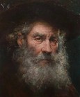 Handmade Antique Oil Painting Art Portrait Old Man On Canvas 20 x24 