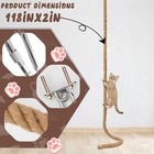 Gindoor 2  X 9 8ft Cat Climbing Rope With Hook Natural Sisal Wall Mount Durable