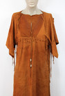 Vintage Hide Leather Handmade Native American Style Dress Beads Fringed O s