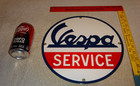 Vintage Vespa Scooter Service 11 3 4  Porcelain Metal Dealer Gasoline   Oil Sign